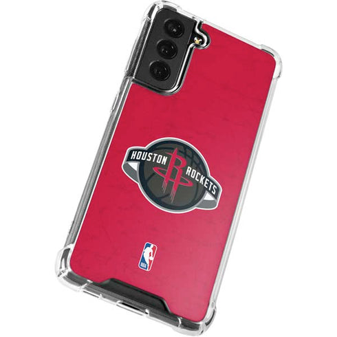 NBA Houston Rockets Distressed Galaxy S21 FE Clear Case